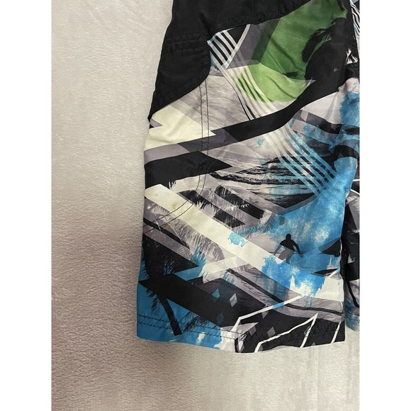 OP OCEAN PACIFIC Boy's Board Shorts Swim Trunks Size Large 10-12 Black Blue - Picture 4 of 8